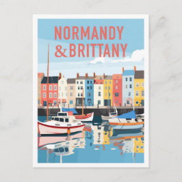 Normandy and Brittany France Art Vintage Travel Postkarte