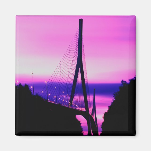 Normandy Bridge, Le Havre, Frankreich 2 Magnet (Vorne)