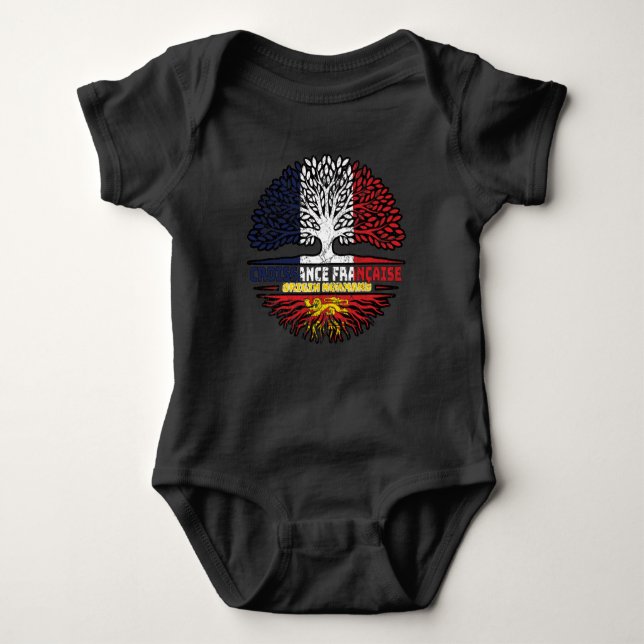 Normandy Norman Flag France Tree Roots Baby Strampler (Vorderseite)