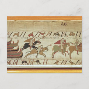 Normannen gehen in Pevensey und den Rittern aus Postkarte