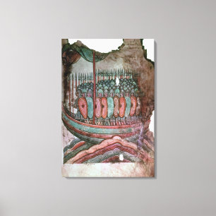 Normannische Soldaten, die den englischen Kanal Leinwanddruck