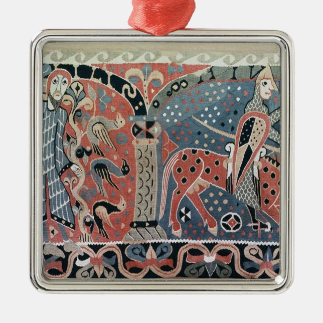 Normannischer Kavalier auf einem Piebaldpferd Silbernes Ornament (Vorne)