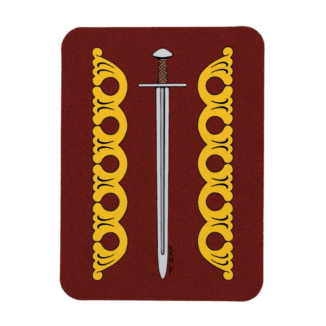Normannisches Mittelalter - Schwert und dekorative Magnet (Vertikal)