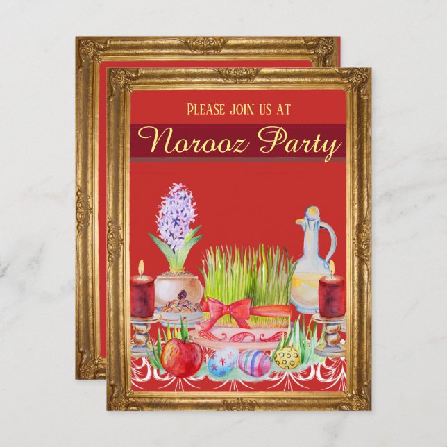Norooz Party Haft Sin Einladung (Vorne/Hinten)