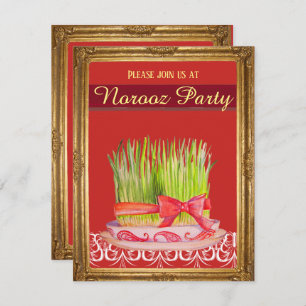 Norooz Party Red Sabzeh Weizengras Einladung
