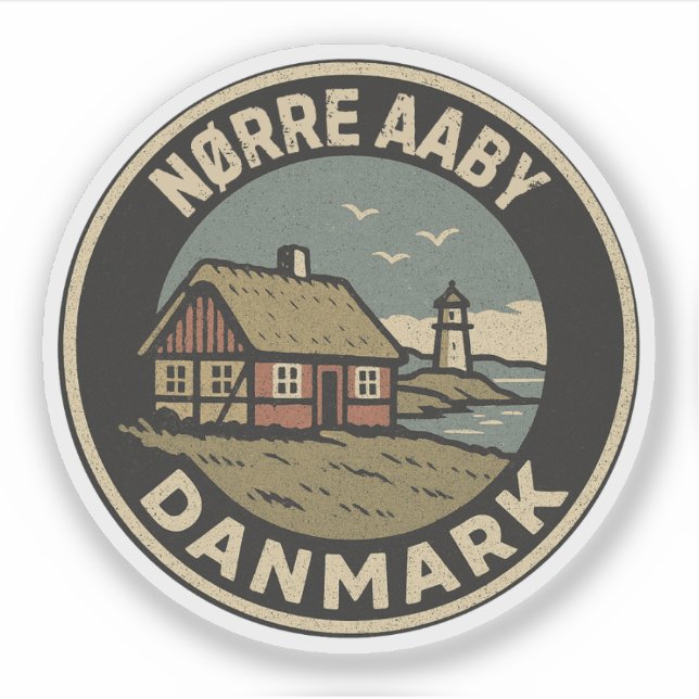 Nørre Aaby, Dänemark Danmark Aufkleber (Vorderseite)