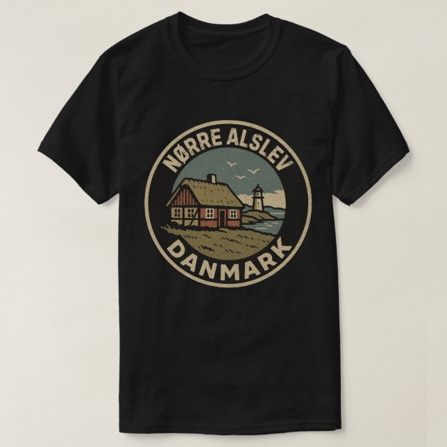 Nørre Alslev, Dänemark Danmark T-Shirt (Design vorne)