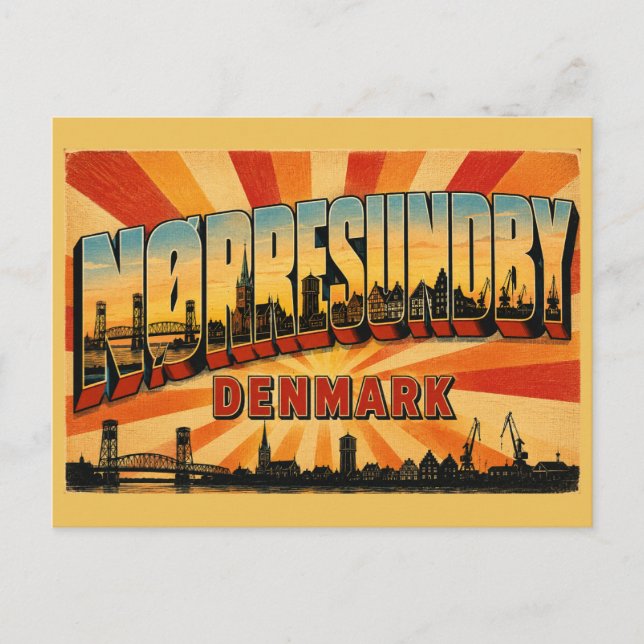 Nørresundby Dänemark-Brücke Postkarte (Vorderseite)