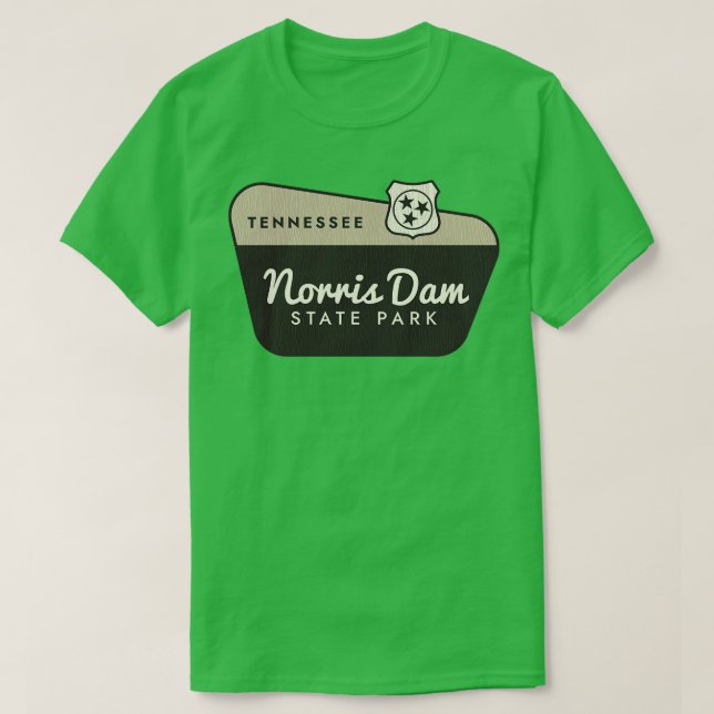Norris Dam Staat Park Tennessee Willkommenszeichen T-Shirt (Design vorne)
