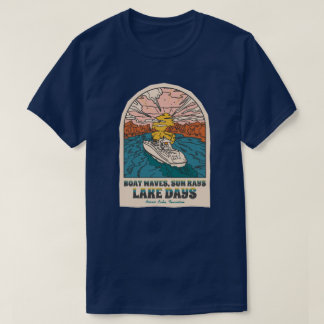 Norris Lake Days Boat Waves Sun Rays individuell a T-Shirt
