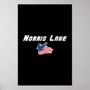 Norris Lake Tennessee American Eagle Flag Kunstwer Poster