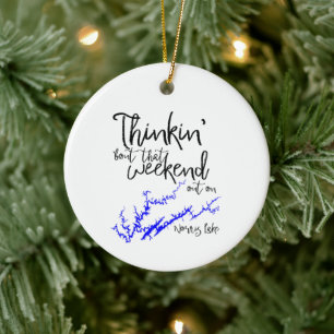 Norris Lake Tennessee Blue Weekend Uferkarte Keramik Ornament
