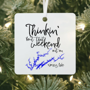 Norris Lake Tennessee Blue Weekend Uferkarte Ornament Aus Metall
