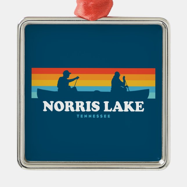 Norris Lake Tennessee Canoe Ornament Aus Metall (Vorne)