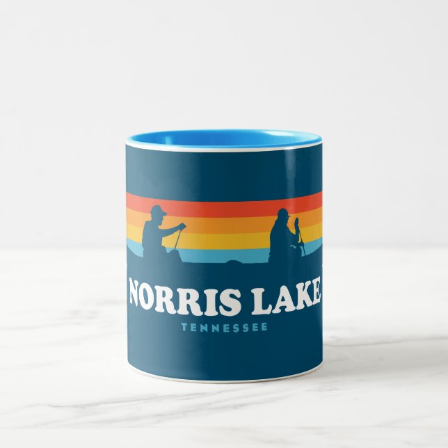 Norris Lake Tennessee Canoe Zweifarbige Tasse (Mittel)