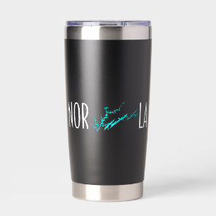 Norris Lake Tennessee Cyan Ufer Grafik Kunst Thermobecher