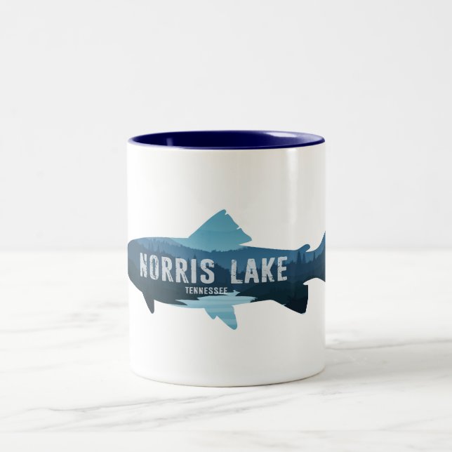 Norris Lake Tennessee Fisch Zweifarbige Tasse (Mittel)