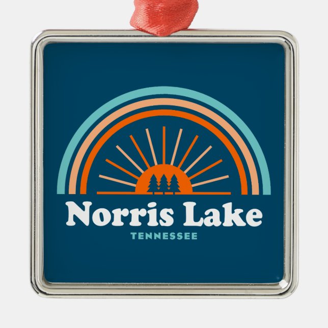 Norris Lake Tennessee Rainbow Ornament Aus Metall (Vorne)