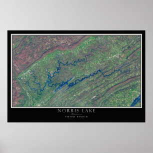 Norris Lake Tennessee Satelliten-Poster Karte Poster