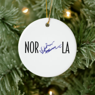 Norris Lake Tennessee Schwarz Blaue Kreis-Kunstkar Keramik Ornament
