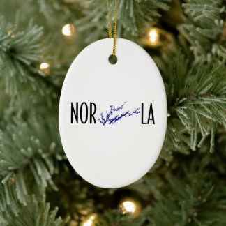 Norris Lake Tennessee Schwarz Blaue Oval Karten De Keramik Ornament