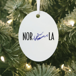 Norris Lake Tennessee Schwarz Blaue Oval Karten De Ornament Aus Metall