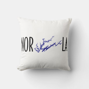Norris Lake Tennessee Schwarz Blaue Uferlinie Kuns Kissen