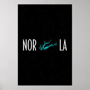 Norris Lake Tennessee Uferkarte Typografie Poster