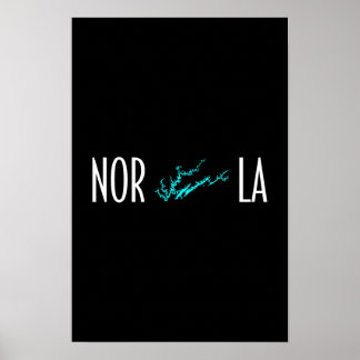 Norris Lake Tennessee Uferkarte Typografie Poster