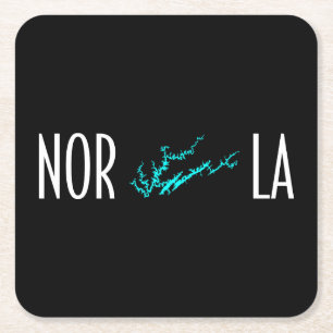Norris Lake Tennessee Uferkarte Typografie Rechteckiger Pappuntersetzer