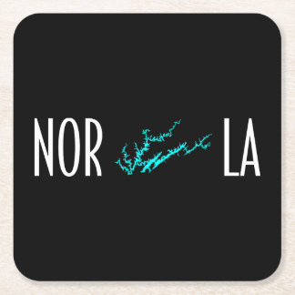 Norris Lake Tennessee Uferkarte Typografie Rechteckiger Pappuntersetzer