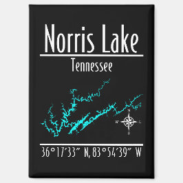 Norris Lake Tennessee Uferkarten-Koordinaten Magnet