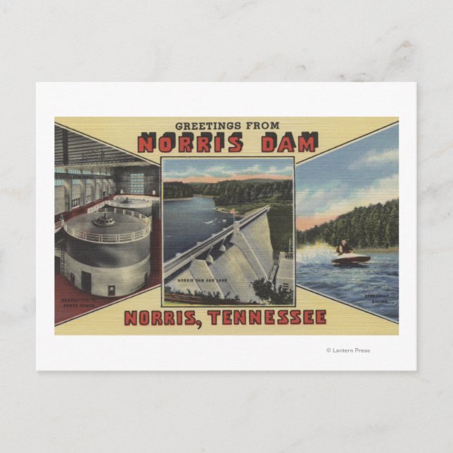 Norris, Tennessee - Grüße vom Norris Dam Postkarte (Vorderseite)