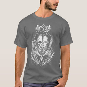 Norse, die mit dem Schädel und dem Krieger viktier T-Shirt
