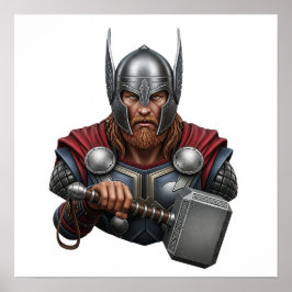 Norse God Thor Portrait Poster