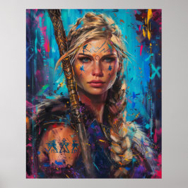 Norse Goddess Freyja - Königin von Valkyries Blond Poster