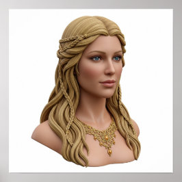 Norse Goddess Freyja Portrait Poster