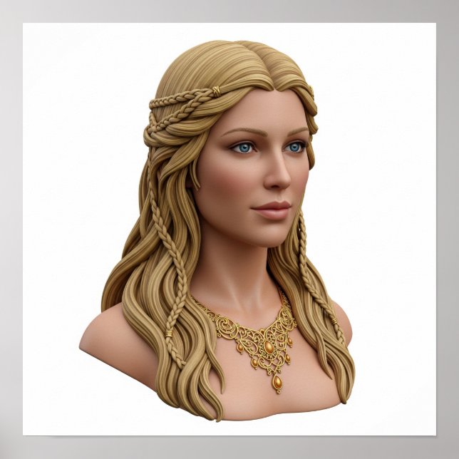 Norse Goddess Freyja Portrait Poster (Vorne)