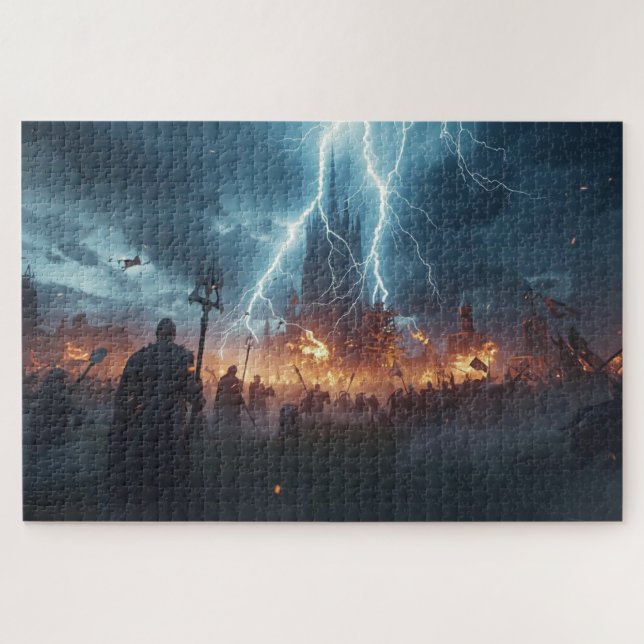 Norse Mythology Battle Scene Jigsaw Puzzle (Horizontal)