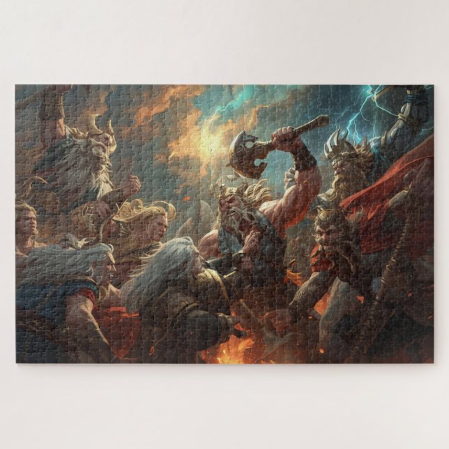 Norse Mythology Battle Scene Jigsaw Puzzle (Horizontal)