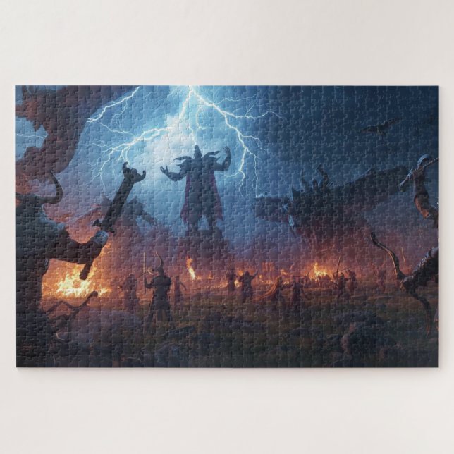 Norse Mythology Battle Scene Jigsaw Puzzle (Horizontal)