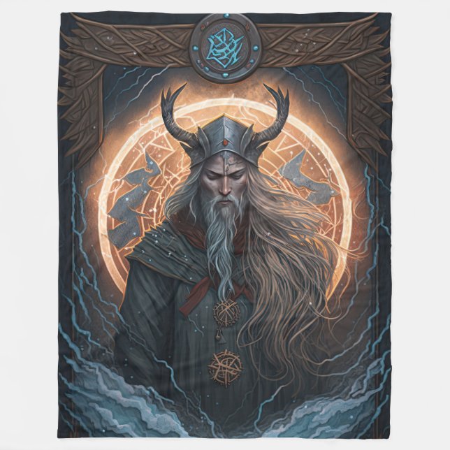 Norse Mythology Odin Blanket Fleecedecke (Vorderseite)