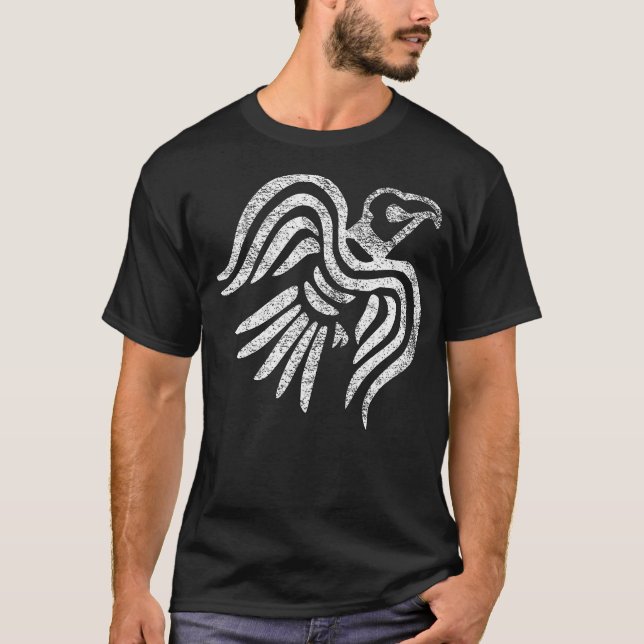 Norse Raven Banner Viking Flag Skandinavien T-Shirt (Vorderseite)