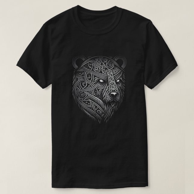 Norse Style Bear Tattoo Viking Ursa Wildlife Anima T-Shirt (Design vorne)