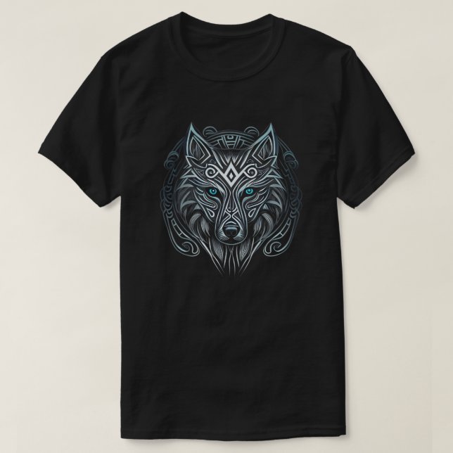 Norse Style Viking Wolf Tattoo Wildlife Animal (V. T-Shirt (Design vorne)