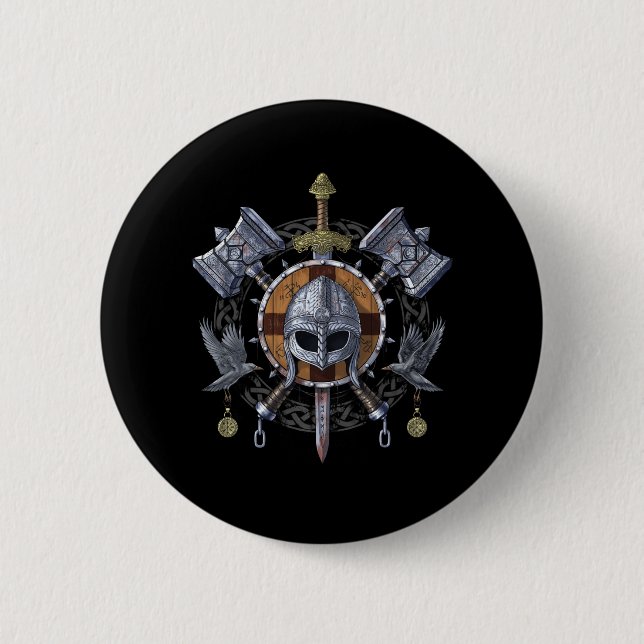Norse Viking Warrior Armory Button (Vorderseite)