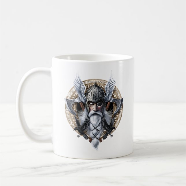 Norse Warrior God Odin Kaffeetasse (Links)