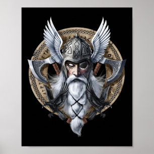 Norse Warrior God Odin Poster