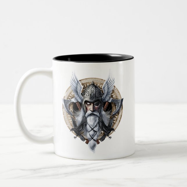 Norse Warrior God Odin Zweifarbige Tasse (Links)