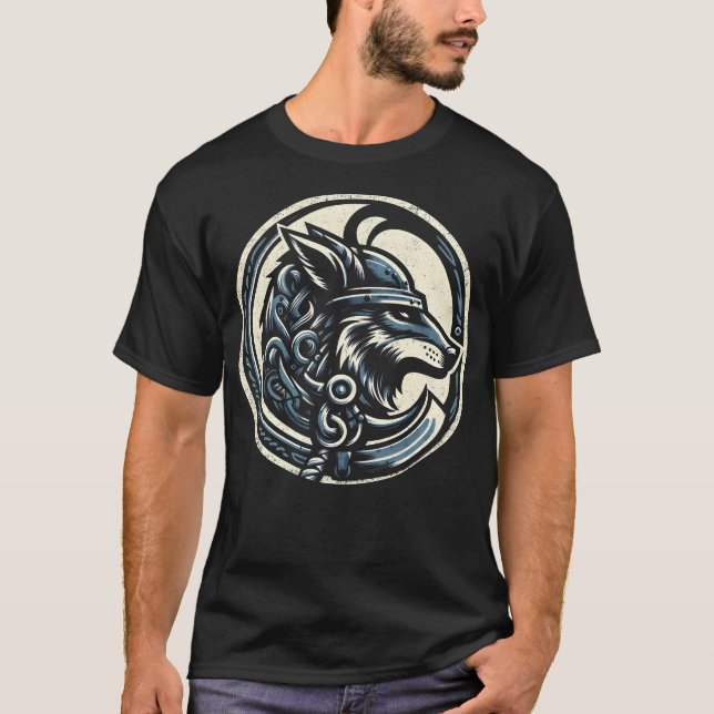 Norse Wolf Warrior Emblem T-Shirt (Vorderseite)